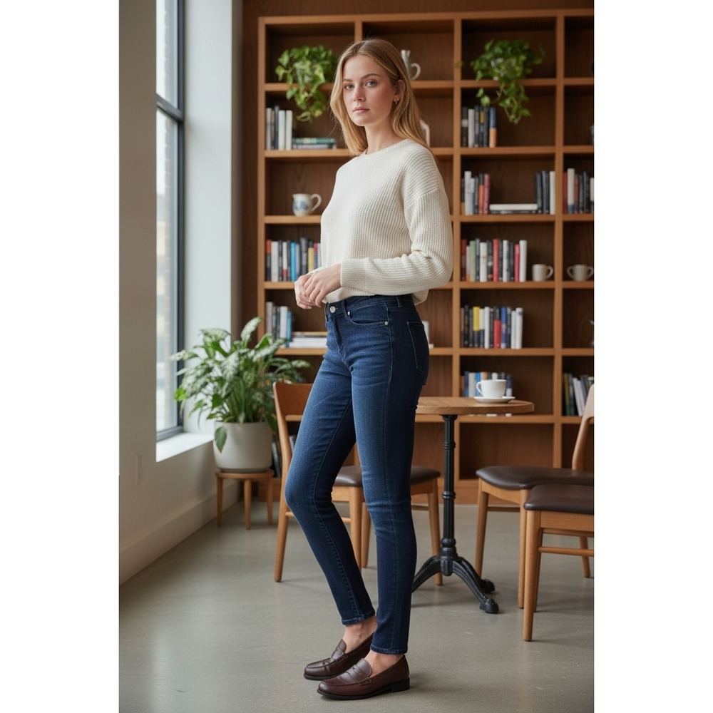 PAIGE Verdugo Ultra Skinny High Rise Jeans Dark Indigo Blue Size 28
